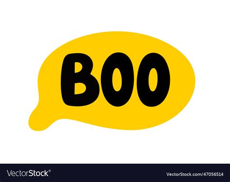 Boo text halloween word speech bubble Royalty Free Vector