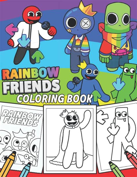 Buy Rainbow Friends Coloring Book: Blue Rainbow Friends, Green Rainbow ...