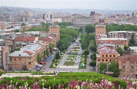 View of Yerevan city center from the top of Cascade Building, Yerevan ...