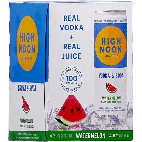 High Noon Sun Sips Watermelon Vodka & Soda | GotoLiquorStore