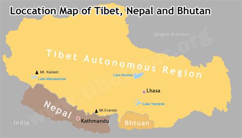 Tibet Nepal Bhutan Map: Maps for a Trip to Nepal, Tibet and Bhutan