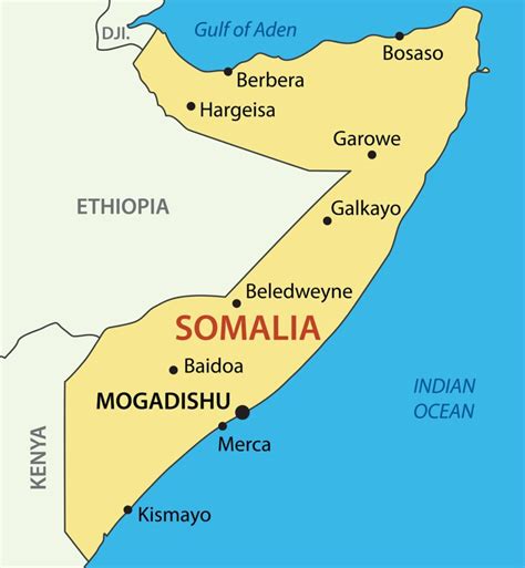 Somalia Map with Cities and Regions | Mappr