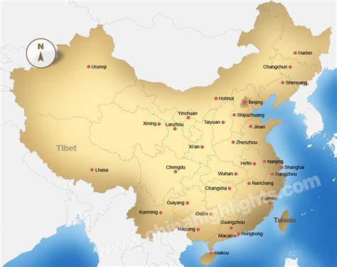 Map Of China Cities | Color 2018