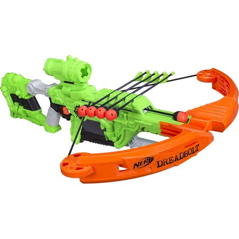 Nerf Zombie Strike Dreadbolt Blaster with 5 Nerf Zombie Strike Darts ...