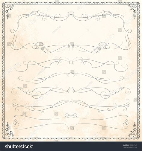 Set Vintage Vector Dividers Hand Drawn Stock Vector (Royalty Free) 196527947 | Shutterstock