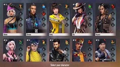 Free Fire: List of all characters after the release of the OB26 update