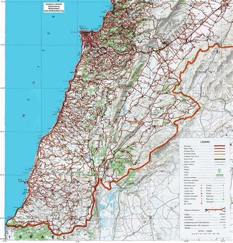 Map of South Lebanon - Detailed