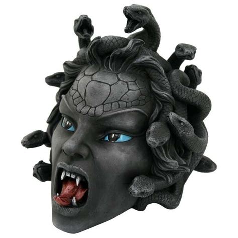 Medusa Head Greek Gorgon Statue in Stone Finish - Greek Mythology