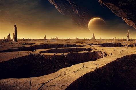 Premium Photo | Alien planet landscape3d illustration