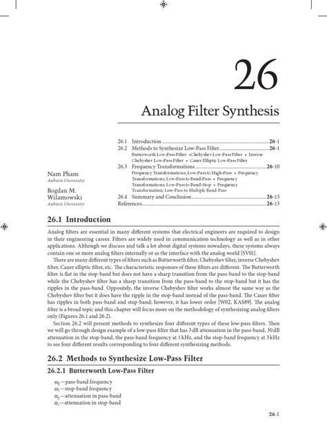 Analog Filter Explained | PDF | Electronic Filter | Low Pass Filter