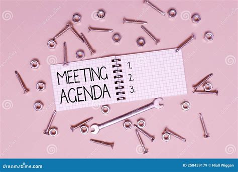 Inspiration Showing Sign Meeting Agenda. Word for an Agenda Sets Clear ...