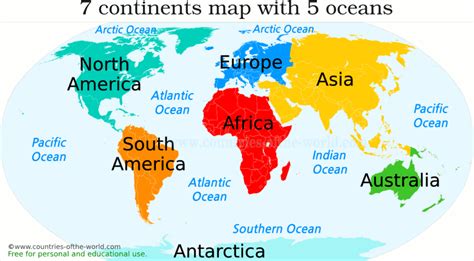 Continent And Their Countries Continents In Usa Political Map Of The ...