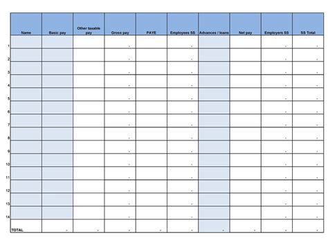 Monthly Payroll Sample Format | PDF Template