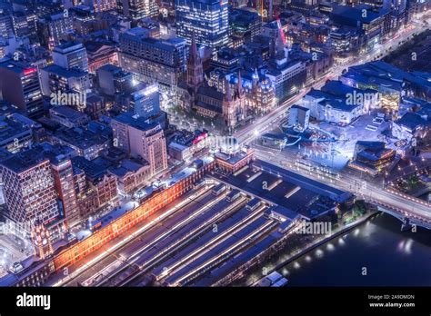 Australia, Melbourne, city overview at night Stock Photo - Alamy