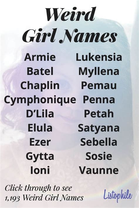 Weird Girl Names | Weird girl names, Best character names, Names