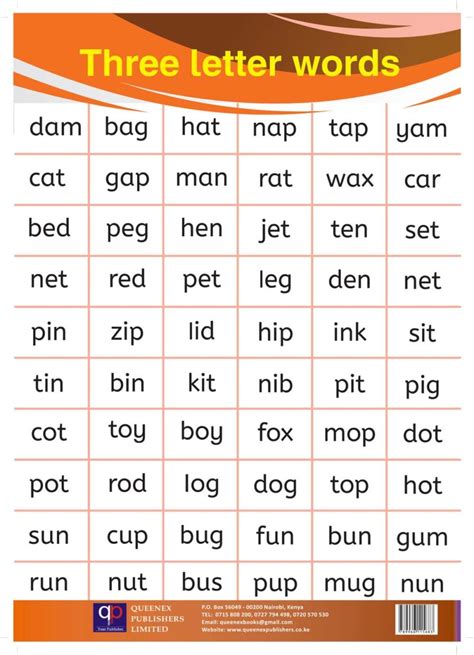 3 Letter words - Queenex Publishers Limited