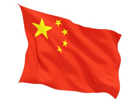 Fluttering flag. Illustration of flag of China