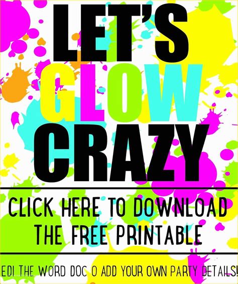 47 Neon Party Invitations Templates Free | Heritagechristiancollege