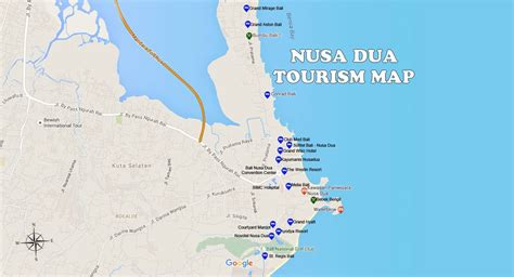 Nusa Dua Map - Bali Tourism Maps | Bali Travel Guides