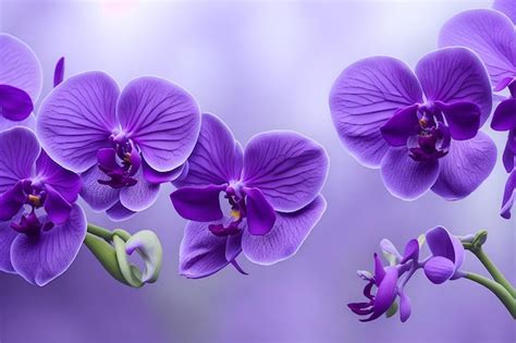 Premium AI Image | Purple orchids on a purple background