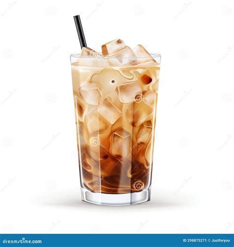 Iced Coffee with Cream Swirls in Glass. Generative Ai Stock Illustration - Illustration of ...