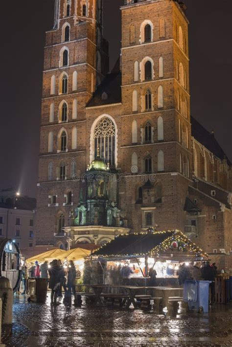 Christmas Market, Main Square, Old Town, Krakow, Poland Editorial Photography - Image of city ...