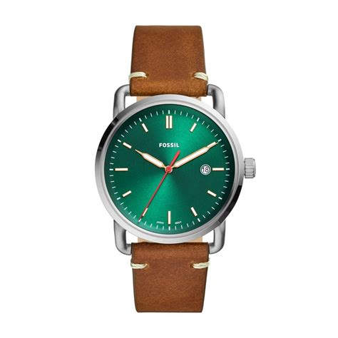 Fossil - Fossil Men's Commuter Green Face Light Brown Leather Watch (Style: FS5540) - Walmart ...