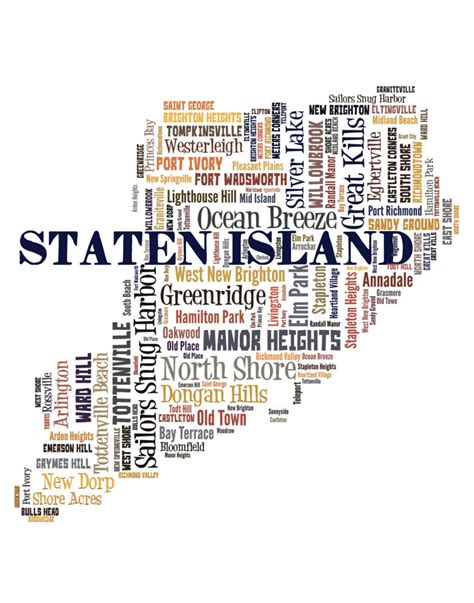 Staten Island Map Art Staten Island Art Print Staten Island | Etsy