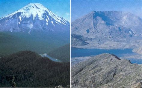 Mt St Helens before and after picture of 1980 eruption - Strange Sounds