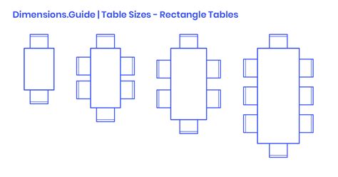 Rectangle Table Sizes Dimensions & Drawings | Dimensions.com