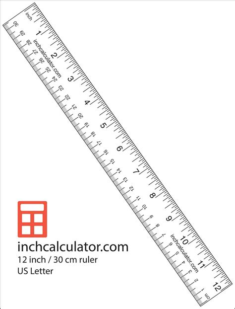 Printable Rulers - Free 12" Rulers - Inch Calculator