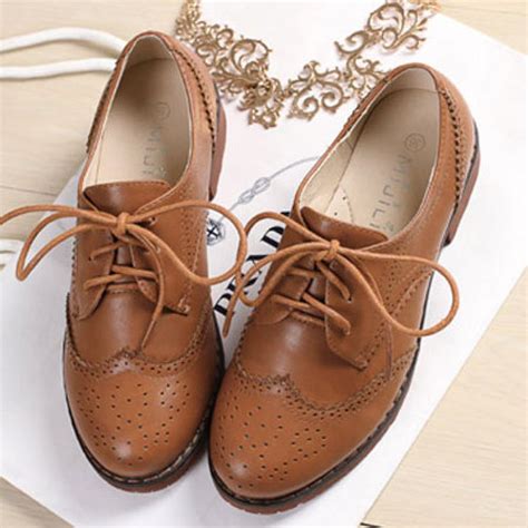 Brown Womens Lace Up Vintage Old School Baroque Oxfords Shoes ...