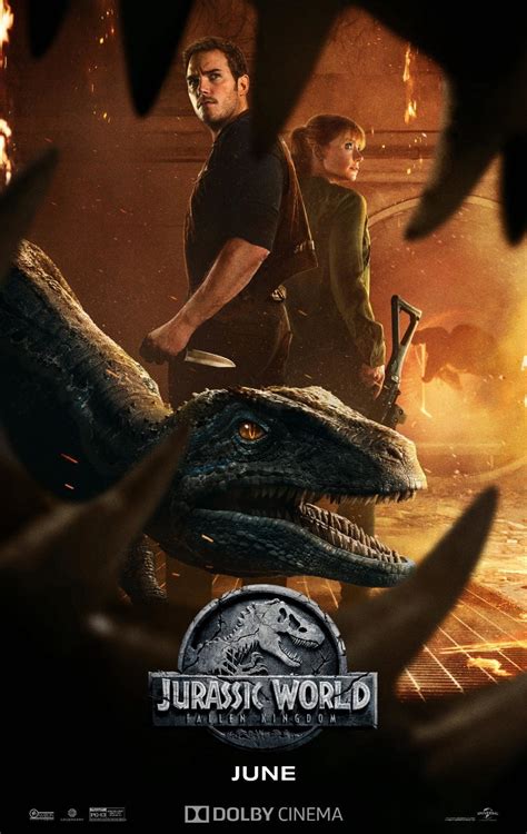 Owen, Claire and Blue featured on latest Jurassic World: Fallen Kingdom poster