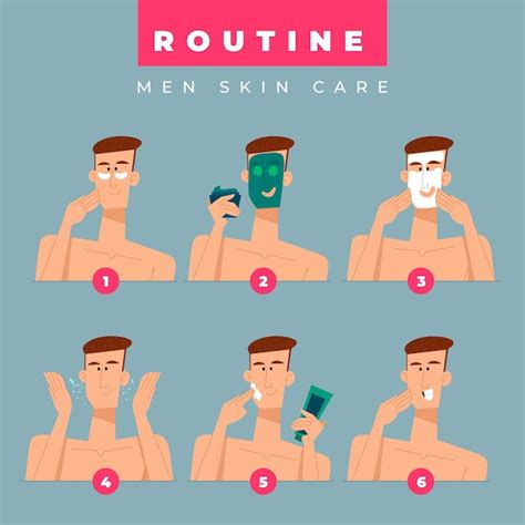 Free Vector | Steps of men skincare routine