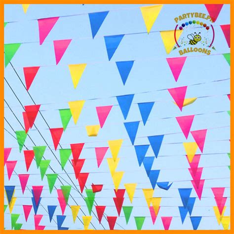 Fiesta Banderitas Plastic Outdoor 3M Long Assorted Color use for ...