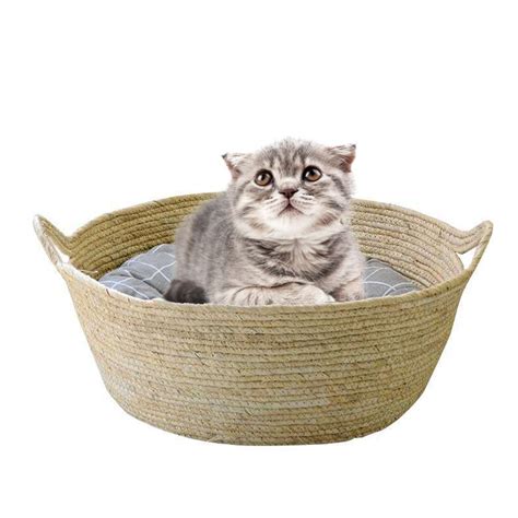 Cat Bed Basket Nest Grass Woven Pet Sleeping Bed House Nesting | Etsy