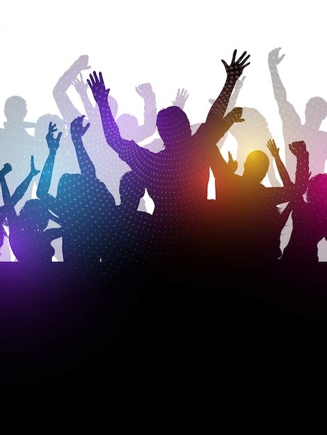 Free Vector | Silhouette of an excited party crowd