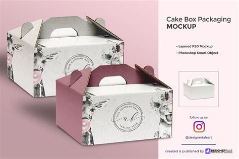 Cake Box Packaging Mockup | Bakery packaging design, Cake packaging ...