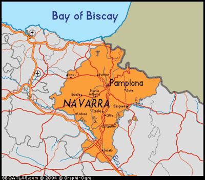 Navarre Tourism Map Area | Map of Spain Tourism Region and Topography