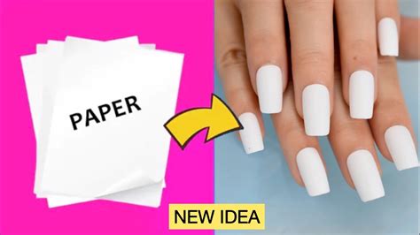 HOW TO MAKE FAKE NAILS FROM PAPER at home- STRONG METHOD - 5 Minute Crafts