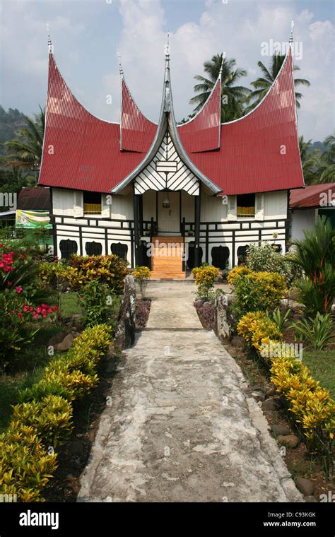 Rumah Gadang (Minangkabau Culture: "big house") On Sumatra Stock Photo ...