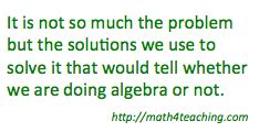 Algebra vs Arithmetic - Mathematics for Teaching