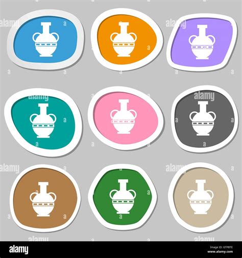 Amphora icon symbols. Multicolored paper stickers. Vector Stock Vector Image & Art - Alamy