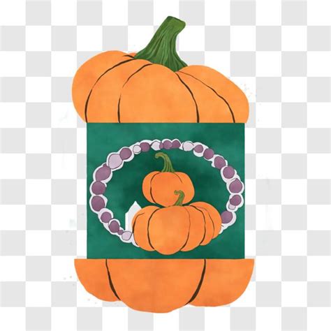 Download Decorative Pumpkins and Grapes Drawing PNG Online - Creative Fabrica