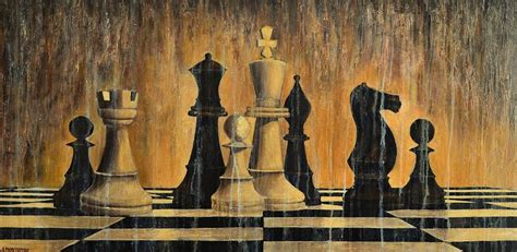 Chess Painting by Dimitra Papageorgiou