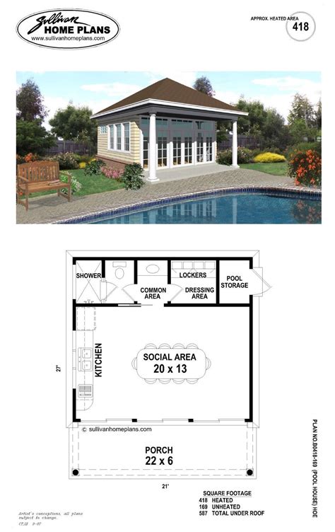 19 Simple Pool House Plans With Living Quarters | KIDDONAMES