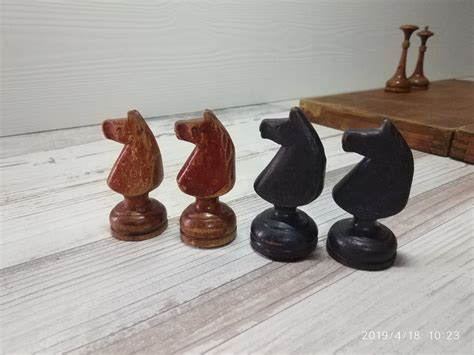 Soviet Chess Set Old Russian Vintage Wooden Chess Game | Etsy