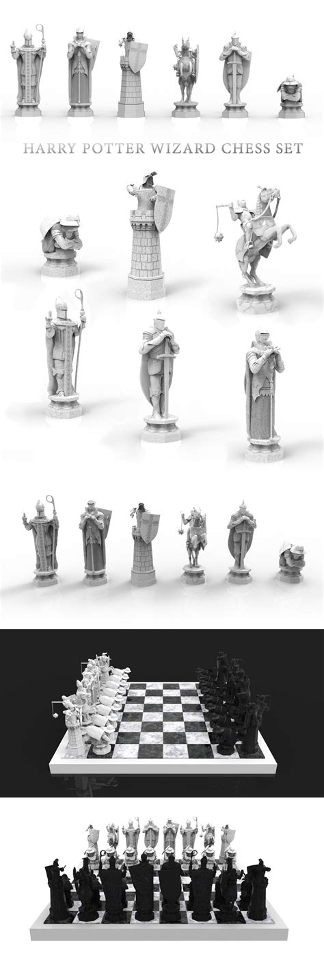 Harry Potter Wizard Chess Set - 3D (1) | Images :: Behance