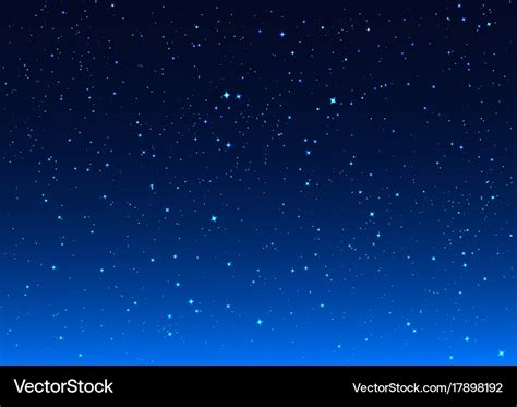 Bright stars in blue dark night sky Royalty Free Vector