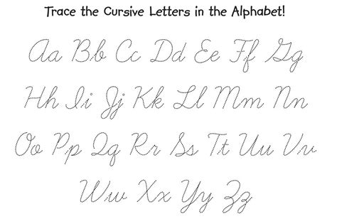 Cursive Alphabet Tracing Worksheets